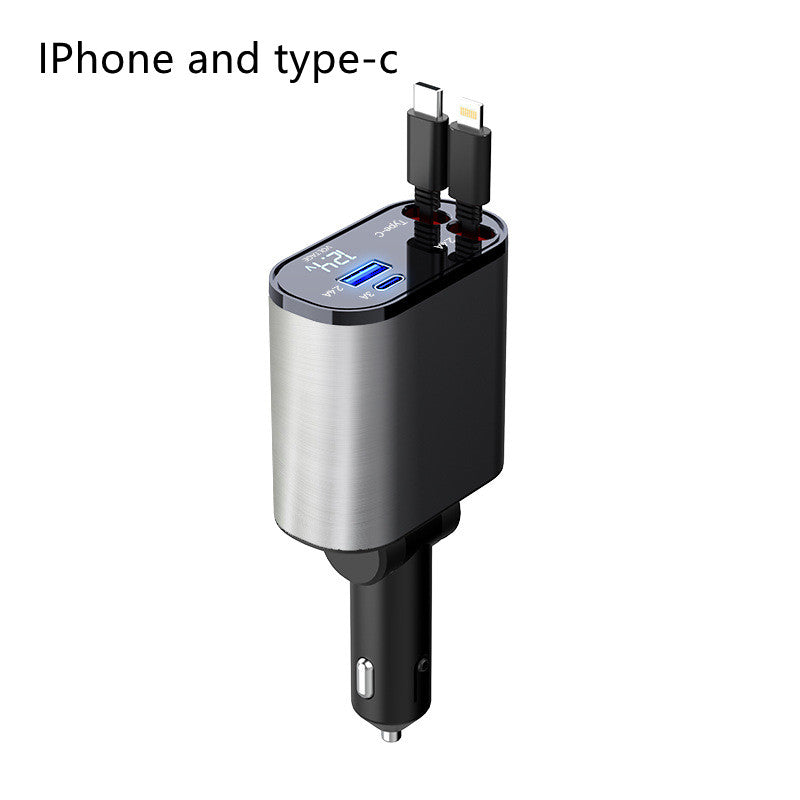 4 IN 1 100W intrekbare autolader