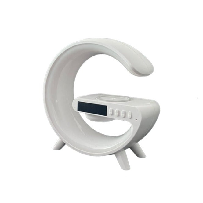 G-vormige lamp met luidspreker, klok en oplader