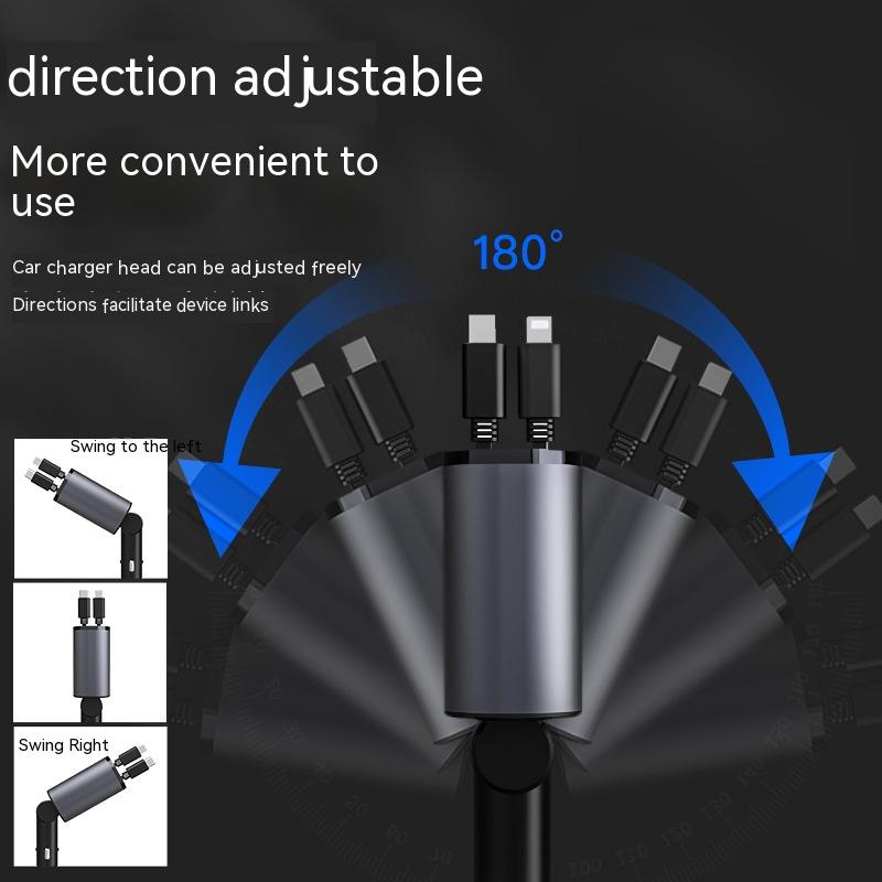 4 IN 1 100W intrekbare autolader
